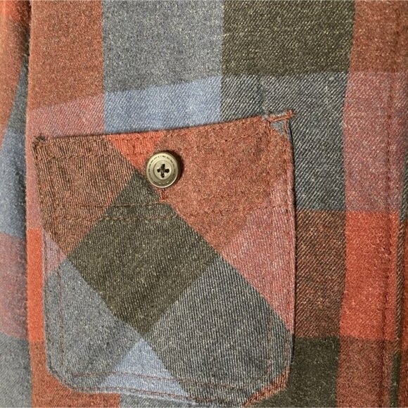 Weatherproof Men's XL Shirt Jacket Shacket Sherpa Fleece Lined Blue Red Plaid - Picture 4 of 8